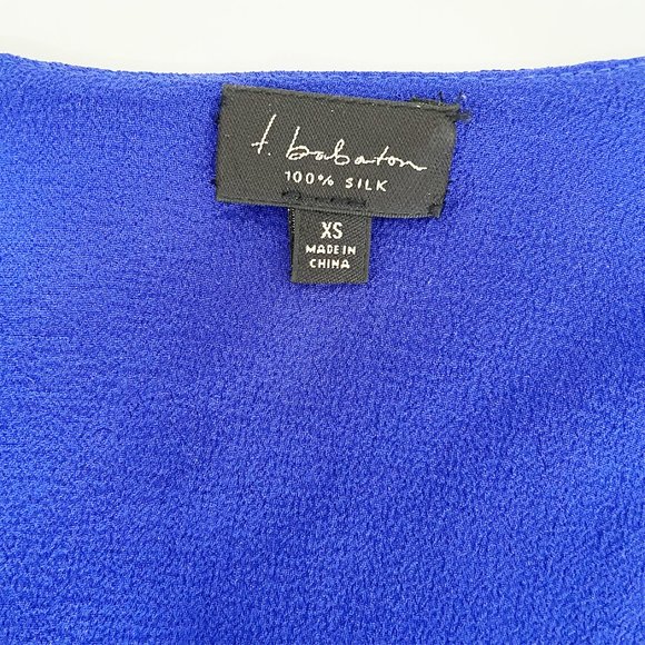 T. Babaton | 100% Silk Royal Blue Blouse | XS - Picture 3 of 3